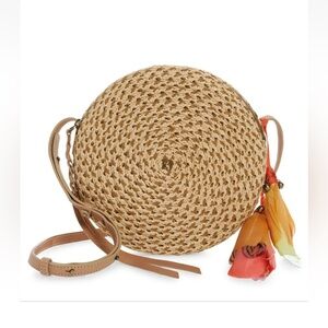 NWOT $395 Eric Javits Squishee BALI Woven Crossbody Bag Peanut